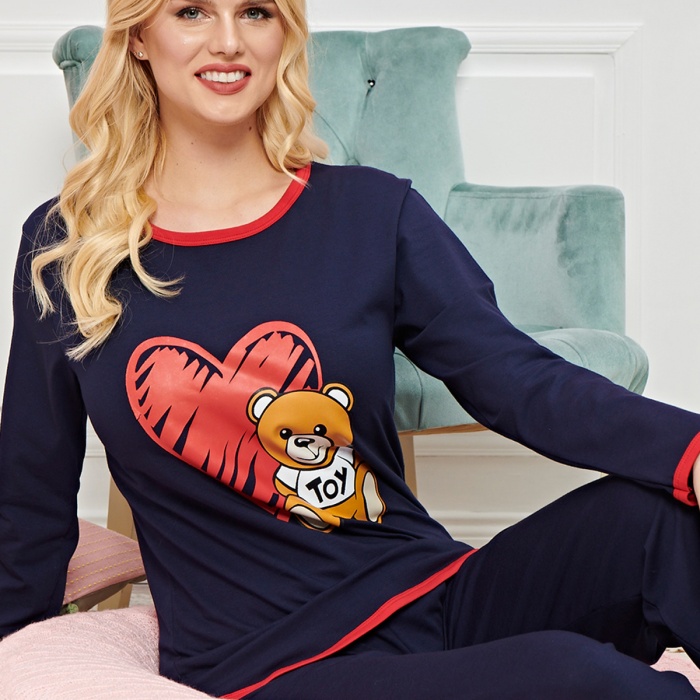 Bayan Uzun Kollu Pijama Takımı Model no 7600