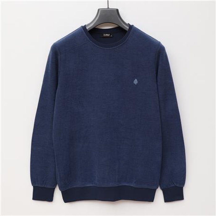 Erkek Uzun Kol Bisiklet Yaka Sweat - DIK-3701 - Marine