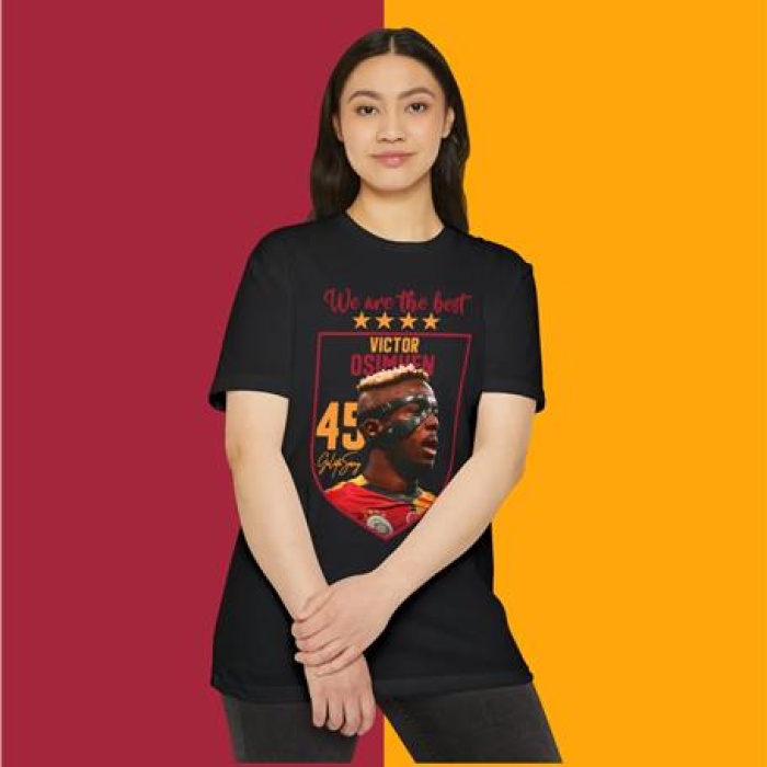 Kalkan Maske Baskılı Tişört / T-Shirt Gaıasaray- osik0001 - Siyah
