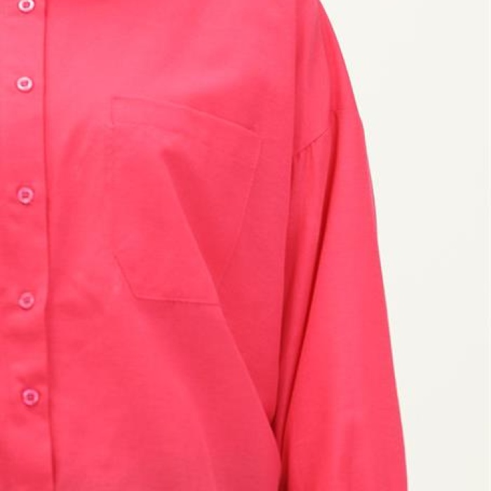 Sade Basic Ovesize Gömlek - 70001 - Fuşya