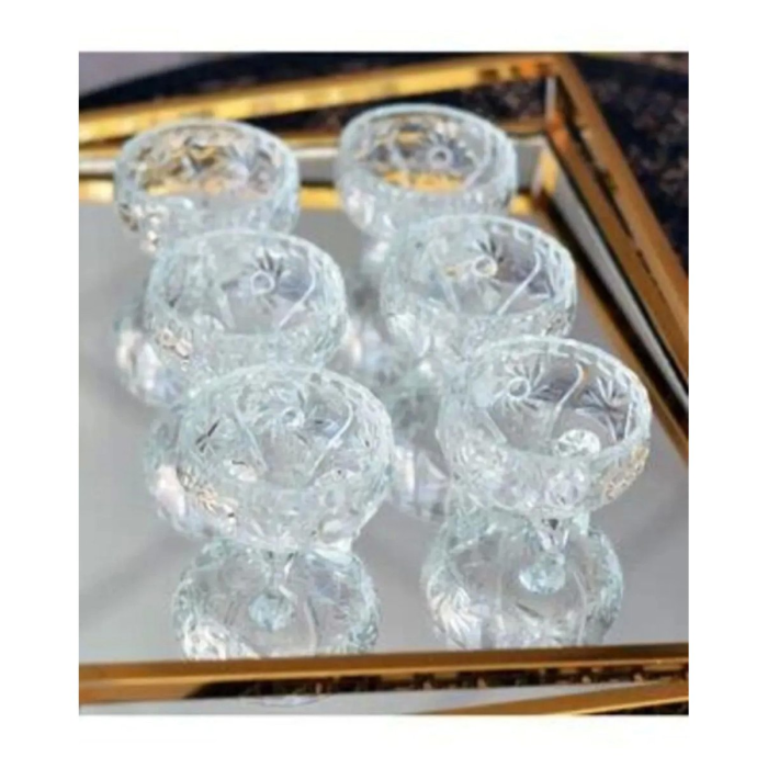 Cam Ayaklı Kase 6lı Kristal Görünüm Royaleks-69812