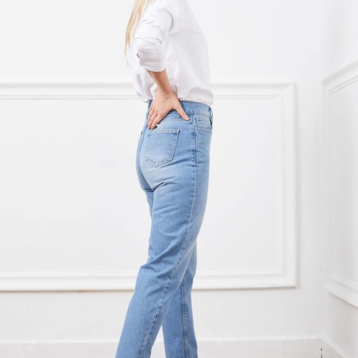 Yüksek bel mom jean pantolon