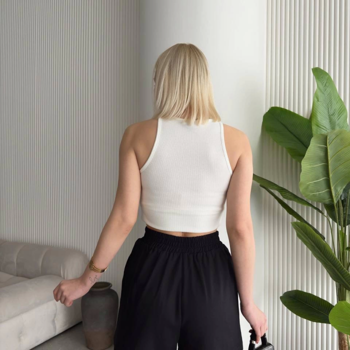 Çıtçıtlı gabardin şort