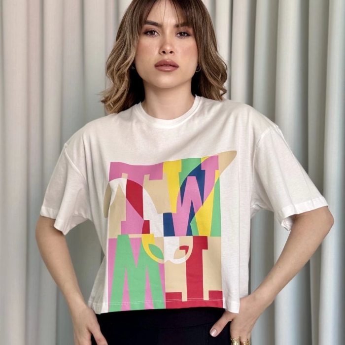 Baskılı crop tişört
