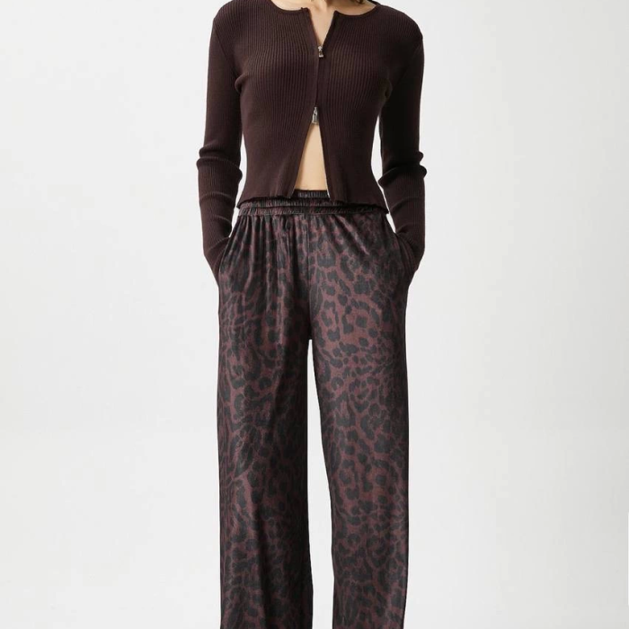 Leopar desen pantolon