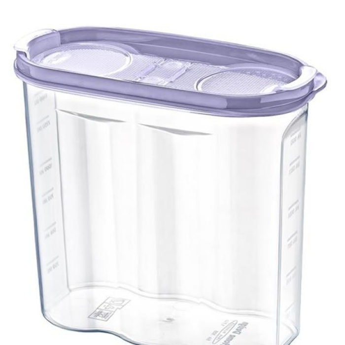 2 Kapaklı Ölçekli Erzak Kuru Gıda Saklama Kutusu Kabı - 1,7 Litre - SA935 (4172)