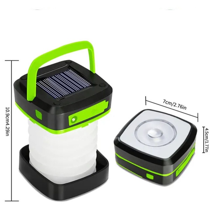 Katlanabilir Powerbank Özellikli Solar Enerjili Kamp Lambası