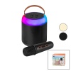 YUVARLAK KARAOKE MİKROFONLUBLUETOOTH WİRELESS HOPARLÖR - SPEAKER USB ŞARJLI - IŞIKLI (4434)