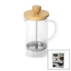 FRENCH PRESS 800ML BAMBU KAPAKLI CAM BİTKİ SÜZGEÇİ (4434)