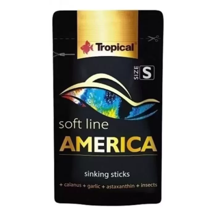 Tropical Softline America Kuzey ve Güney Amerika Balıkları için Yumuşak Taneli Balık Yemi Small 10 Gr