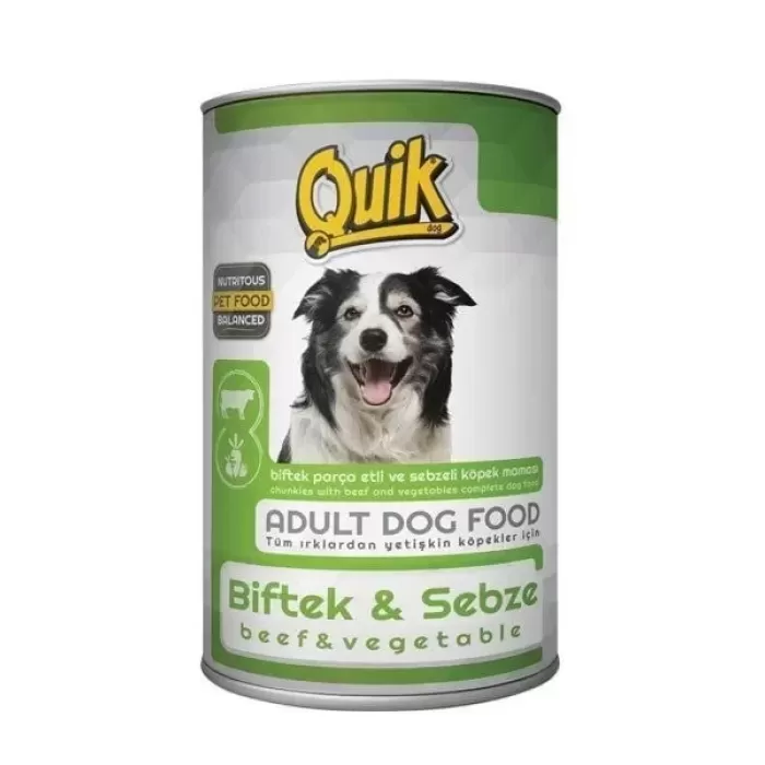 Quik Biftek ve Sebzeli Köpek Maması Konservesi 415 Gr