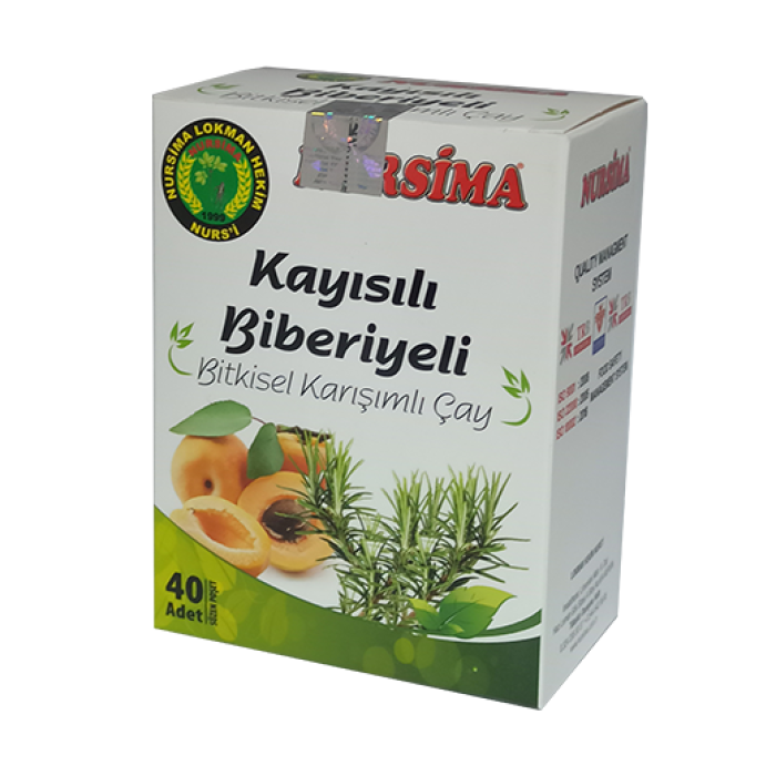 Kayısı Biberiyeli Bitkisel Karışımlı Çay 40 lı Süzen Poşet