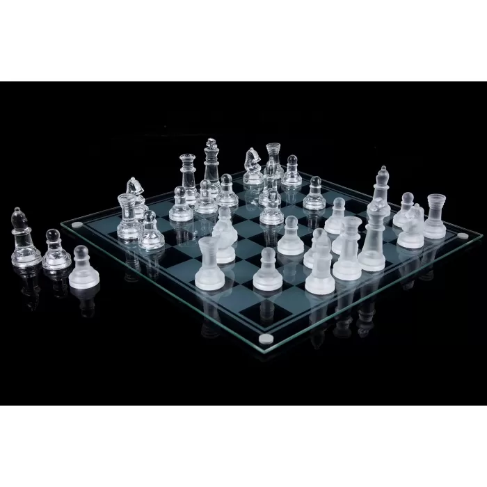 Glass Chess Cam Satranç Takımı (25 Cm X 25 Cm)