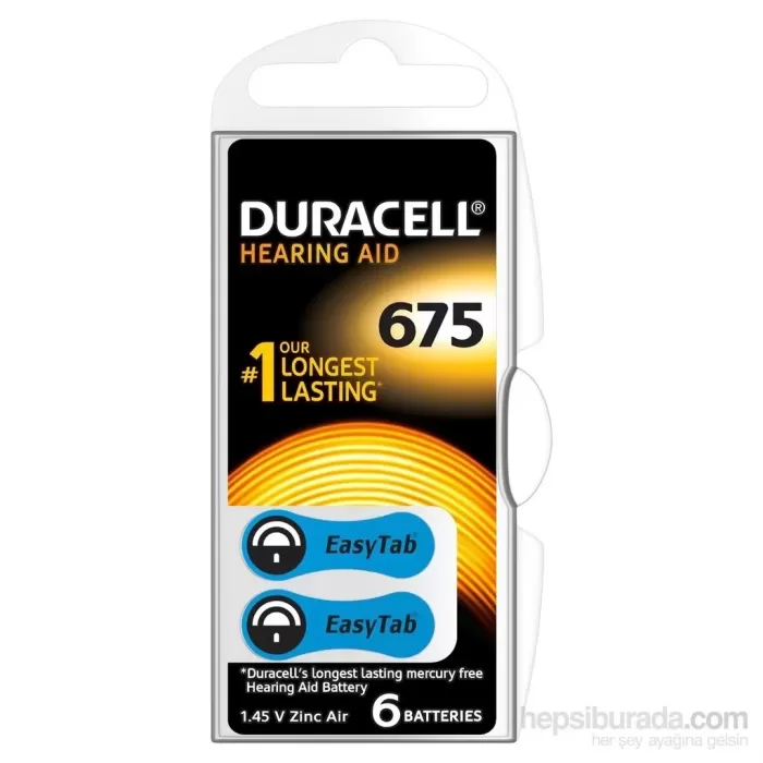 Duracell 675 Numara 6 Lı İşitme Cihazı Pili