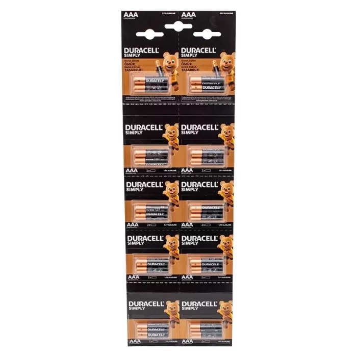 Duracell 1.5v İnce Aaa 20li Alkalin Pil Lr03/mn20