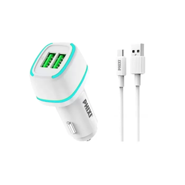 Force Qcc571m Çift Çıkışlı Fast Micro Usb Kablolu Araç Şarj Cihazı