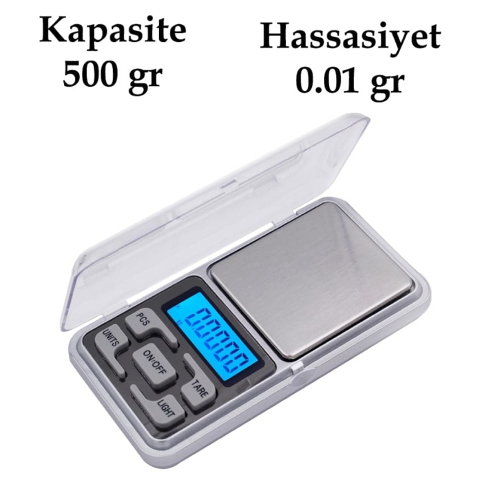 Dijital Hassas Elektronik Kuyumcu Cep Terazisi Tartı 500 gr /  0.1 gr (4434)