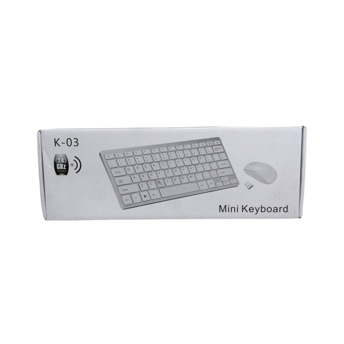 K-03 MİNİ BEYAZ WIRELESS KABLOSUZ KLAVYE MOUSE S PL-395 (4434)