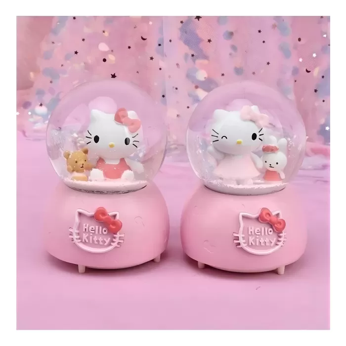 Hello Kitty Işıklı Müzikli Kar Küresi Orta Boy Alk3047