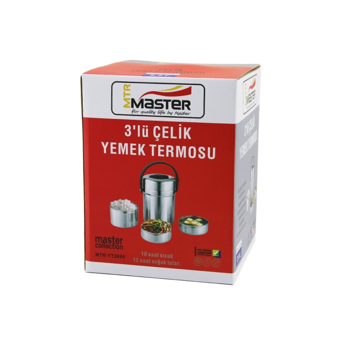 3LÜ ÇELİK YEMEK TERMOSU SEFER TASI 2LT (4434)