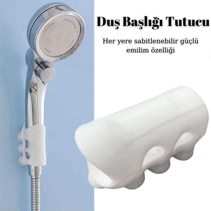 Banyo Duş Başlığı Tutucu Silikon Güçlü Vantuz Vakum Aparatı (4434)