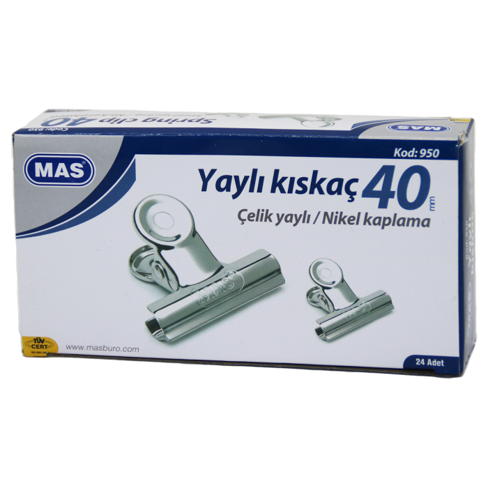 BEYAZ METAL KISKAÇ 40 MM 24 PARÇA  YAYLI CİLT KISKAÇI (4434)