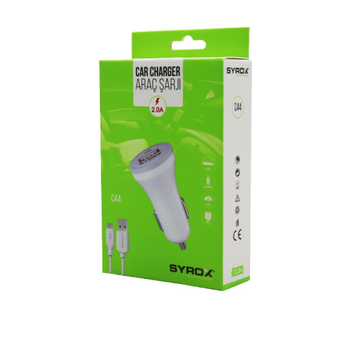 MICRO USB SET 2.0A SAMSUNG MİKRO OTO ARAÇ ŞARJ ALETİ C44 (4434)