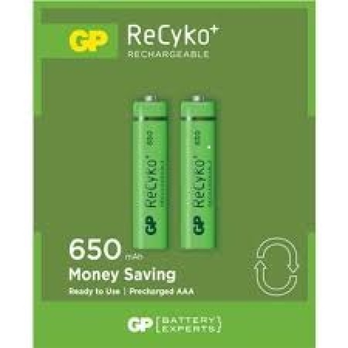 GP RECYKO 650mAh AAA ŞARJLI İNCE PİL 63C092  2Lİ KART (4434)