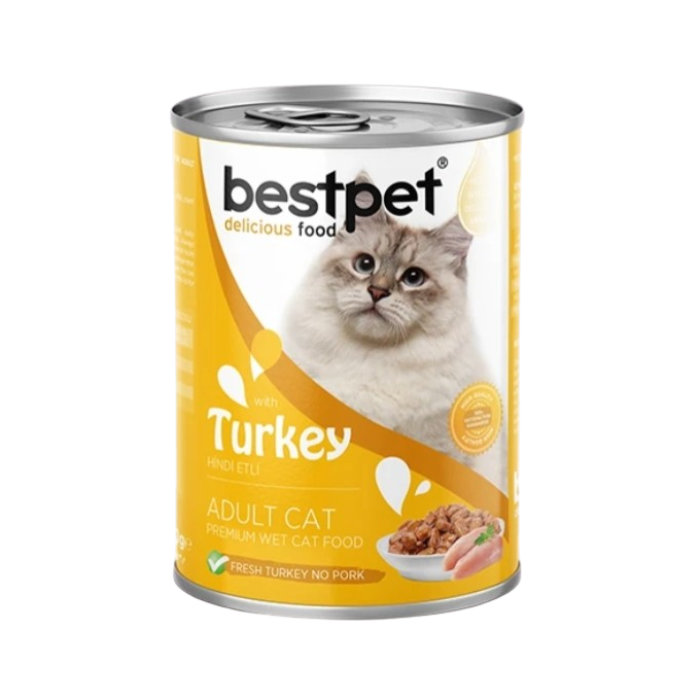 Bestpet Yetişkin Kedi Hindili Yaş Mama 400gr x24