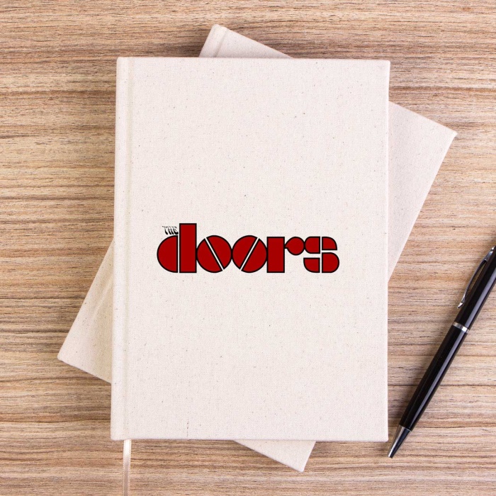 The Doors Logo Red Çizgisiz Kanvas Defter