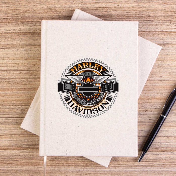 Harley Davidson MotorClothes Çizgisiz Kanvas Defter