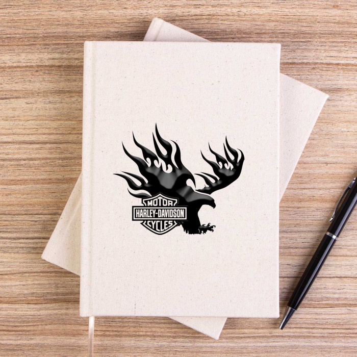 Harley Davidson Woodlands Çizgisiz Kanvas Defter