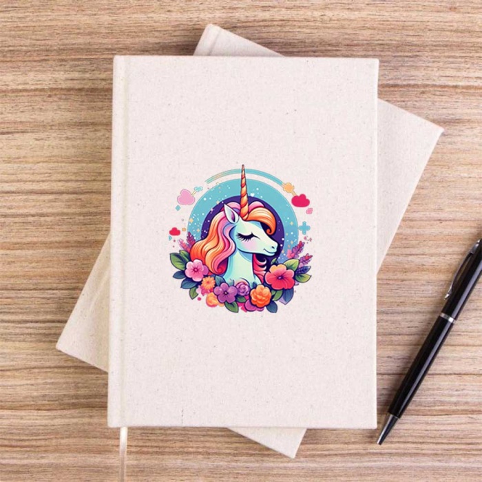 Charming Unicorn Çizgisiz Kanvas Defter