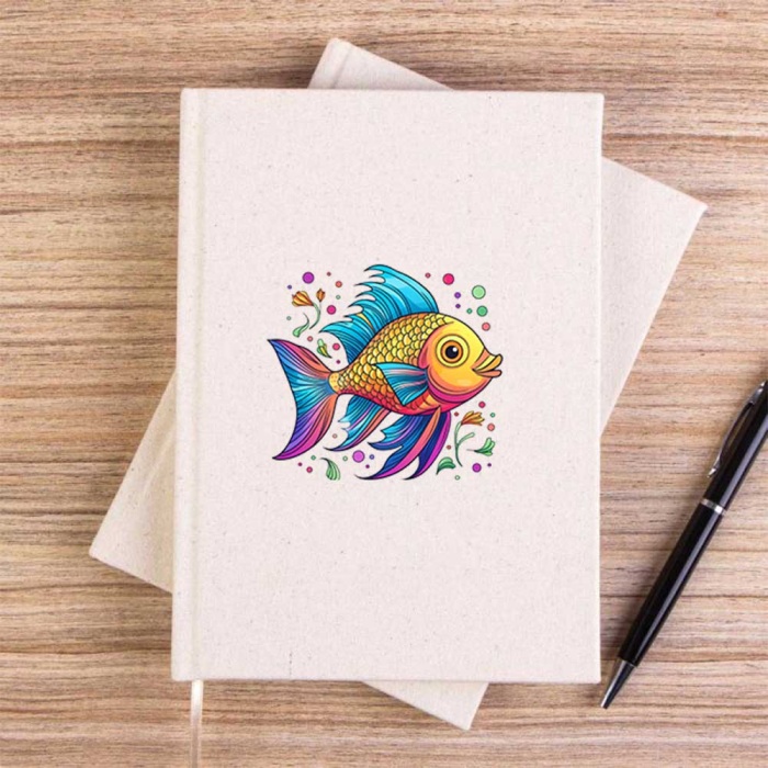 Colorful Fish Çizgisiz Kanvas Defter