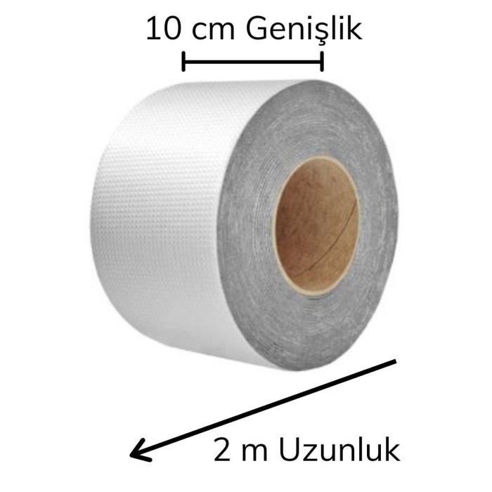 Folyo Kauçuk Bant Yapışkanlı Su Geçirmez Çatı Boru Tamir Bandı (2Metre x 10 Cm) (290290)