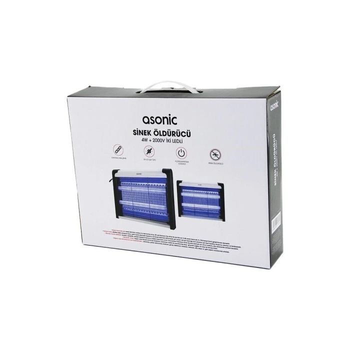 Asonic Siyah 4 Watt + 2000 Volt İki Ledli Sinek Öldürücü AS-A28 (290290)