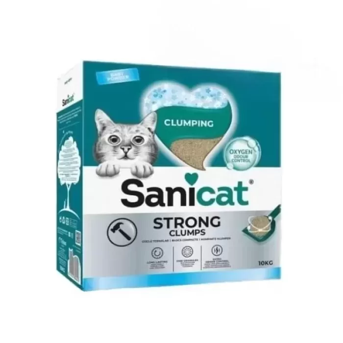 Sanicat Strong Clumps Ekstra Güçlü İnce Taneli Kedi Kumu 10 Kg