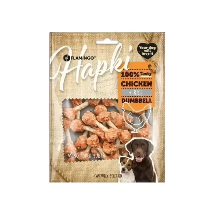 Flamingo Hapki Dumbell Tavuklu ve Pirinçli Köpek Ödül Maması 150 Gr