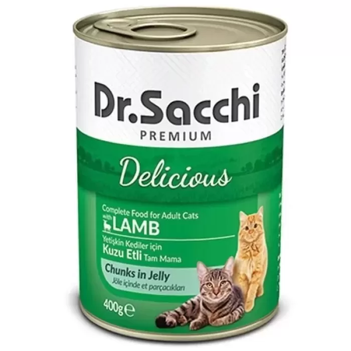 Dr.Sacchi Kuzu Etli Yetişkin Konserve Kedi Maması 400 Gr