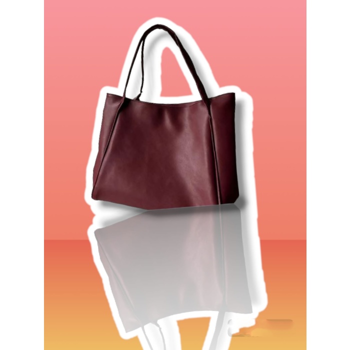 Çift Saplı Shopper Çanta Bordo