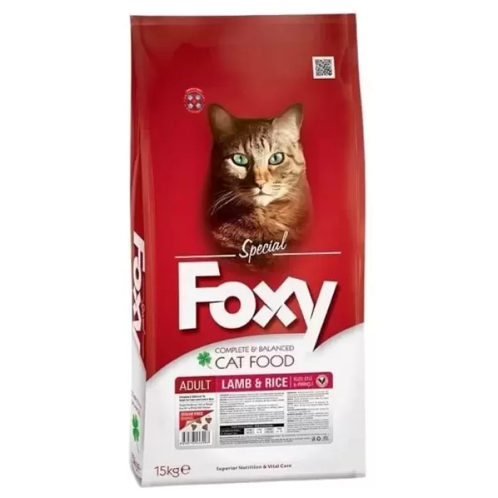 Foxy  Kuzulu ve Pirinçli Yetişkin Kedi Maması 15 Kg