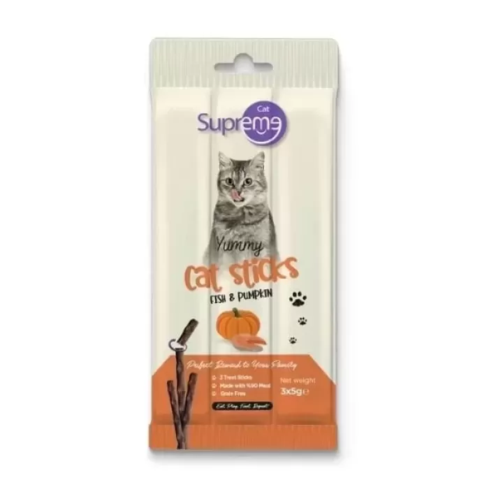 Supreme Cat Ton Balıklı ve Bal Kabaklı Stick Kedi Ödül Maması 3x5 Gr