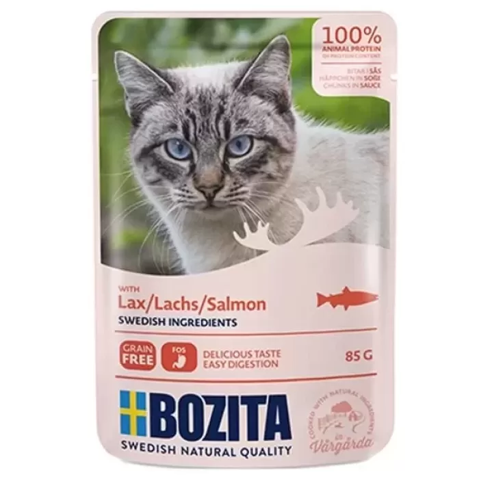 Bozita Pouch Somon Balıklı Tahılsız Yetişkin Konserve Kedi Maması 85 Gr