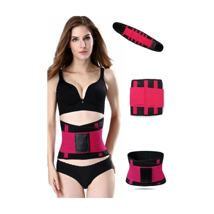 Hot Belt Termal Sauna Kemer Unisex Terletme Korsesi (Pembe-Siyah)