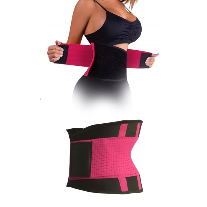 Hot Belt Termal Sauna Kemer Unisex Terletme Korsesi (Pembe-Siyah)