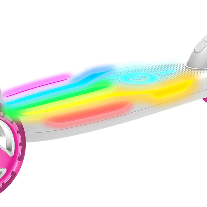 3 Tekerlekli Colour Burst Işıklı Beyaz Scooter