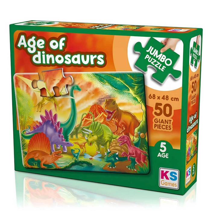 Ks Games The Age Of Dinosaurs Jumbo Puzzle 50 Parça