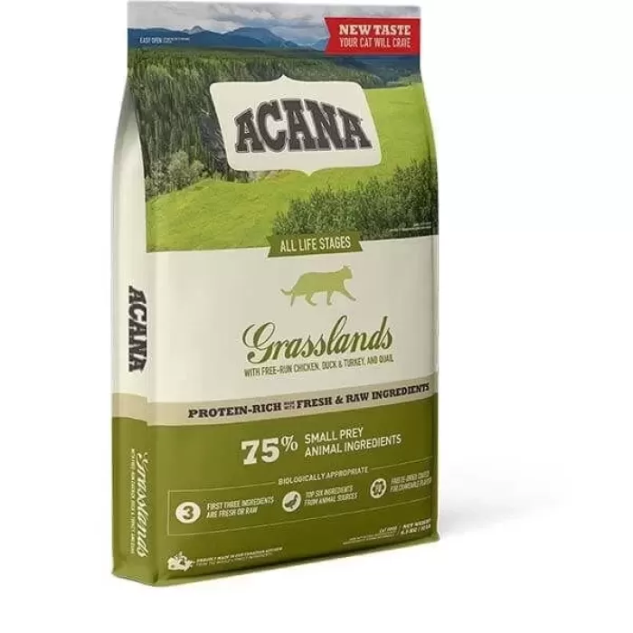 Acana Grasslands Tahılsız Tavuk Ördek ve Sebzeli Yetişkin Kedi Maması 1.8 Kg