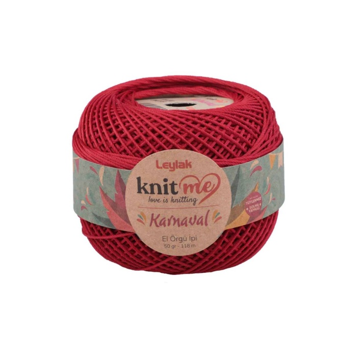 Knit Me Karnaval El Örgü İpi Koyu Kırmızı 04015 50 Gr.