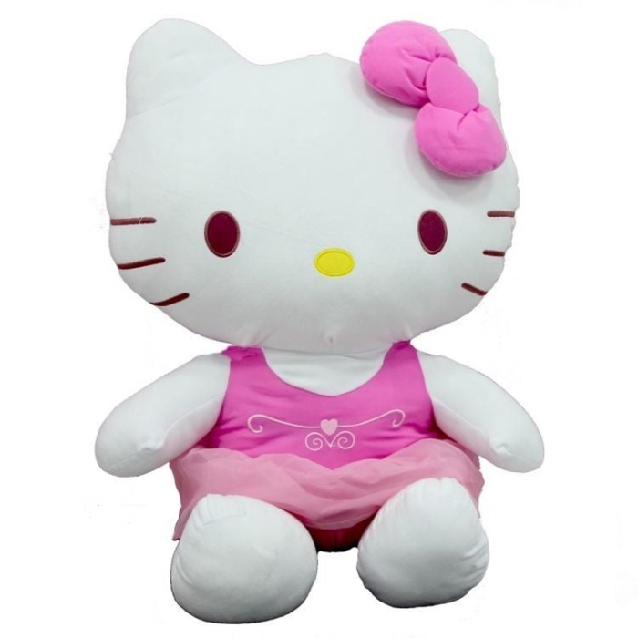 Peluş Hello Kitty Elbiseli Kurdeleli 36 Cm